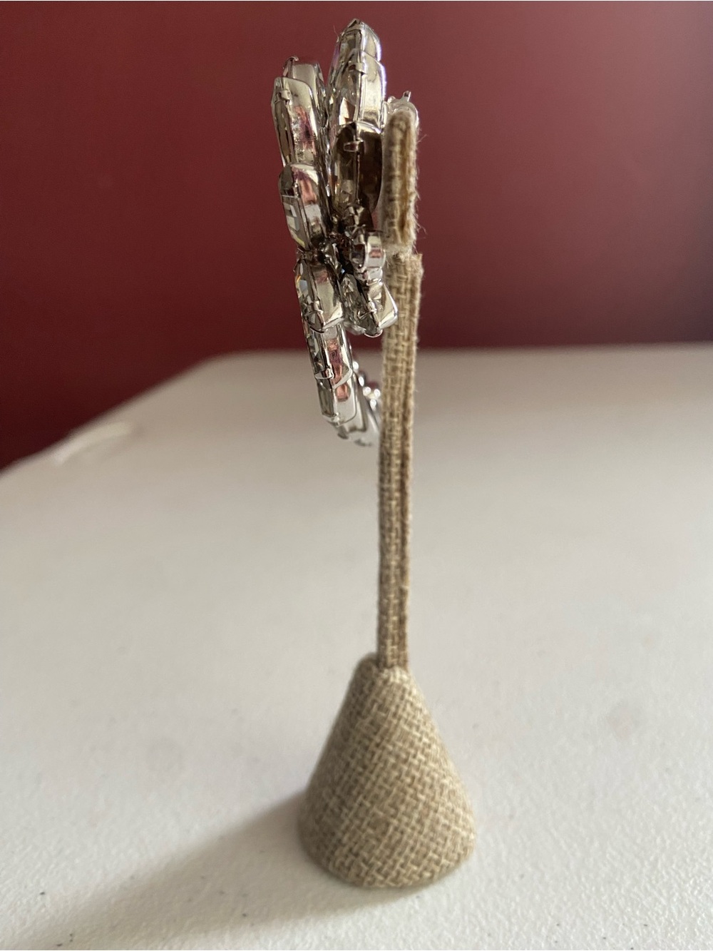 Crystal Floral Statement Brooch - Clear - Picture 3 of 6